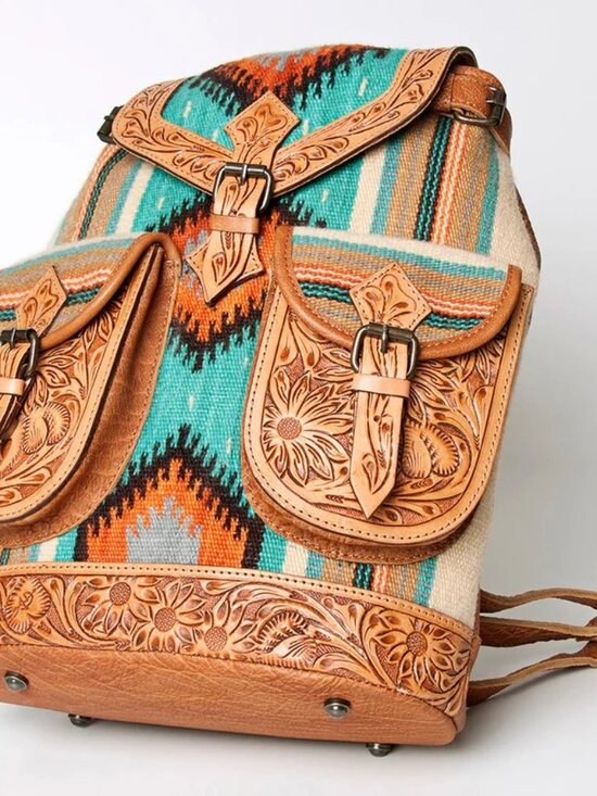 American Darling Aztec Artisan Carry-All Saddle Blanket Backpack main image 6